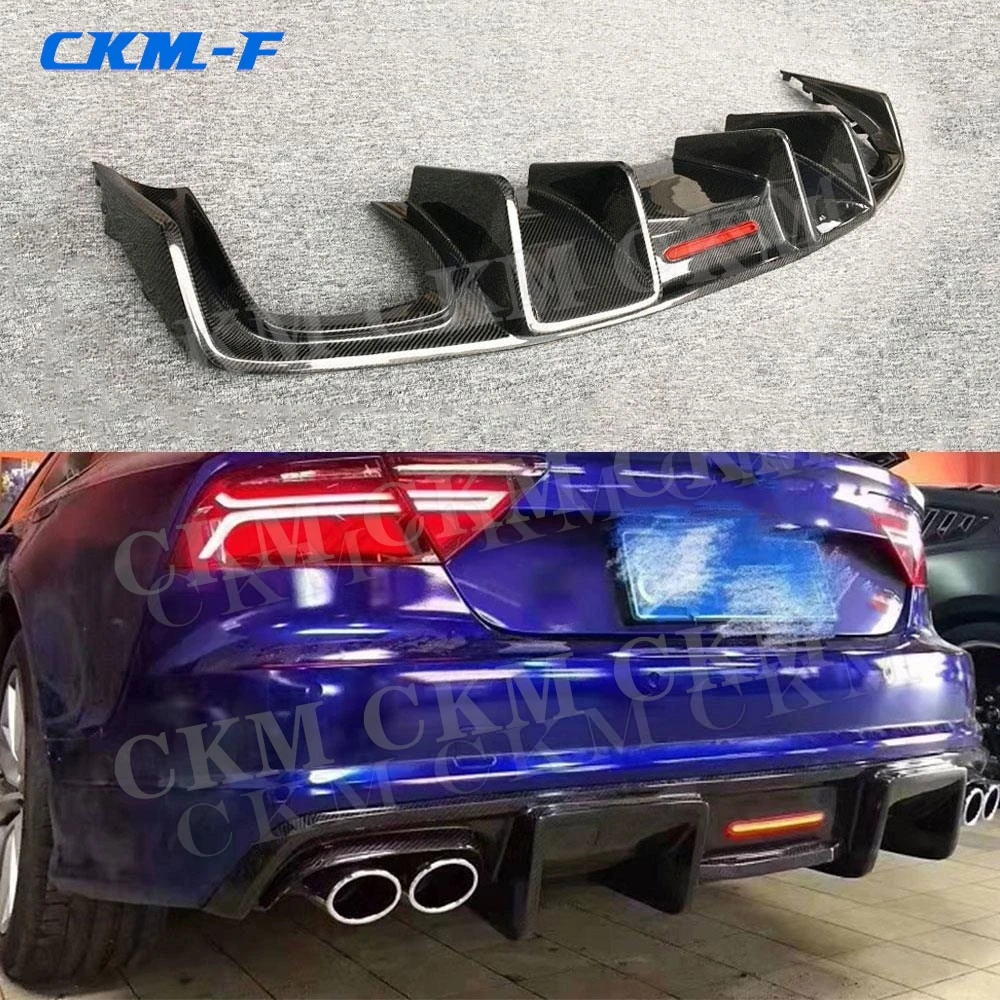 

Carbon Fiber Car Accessories Rear Bumper Lip Diffuser FRP Extension Covers For Audi S7 Sline Sport 2012-2015