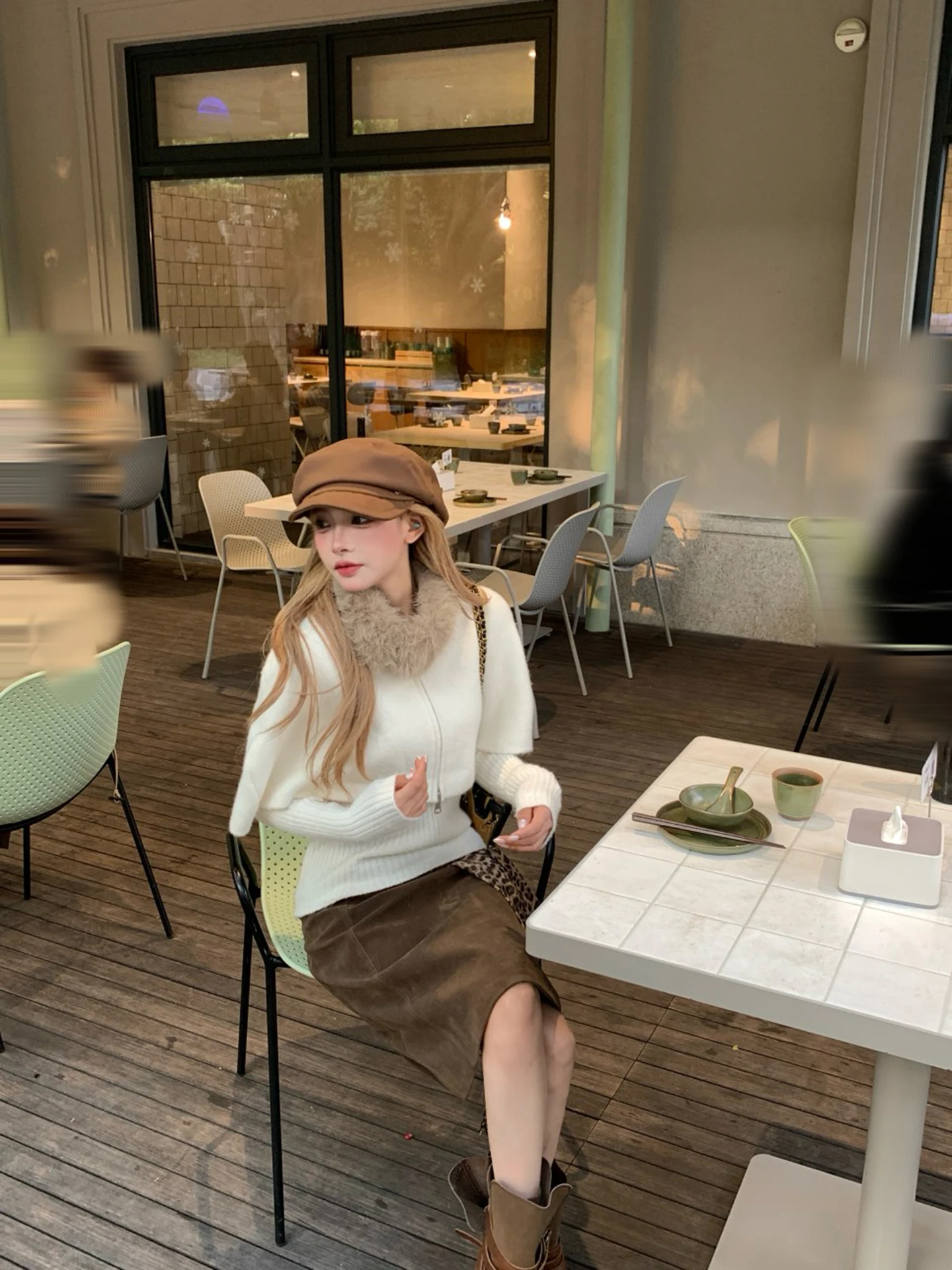 

Стильный зимний женский вязаный комплект цвета абрикос: базовый слой, нижнее белье, топы, слайдеры, элегантные повседневные топы для работы.