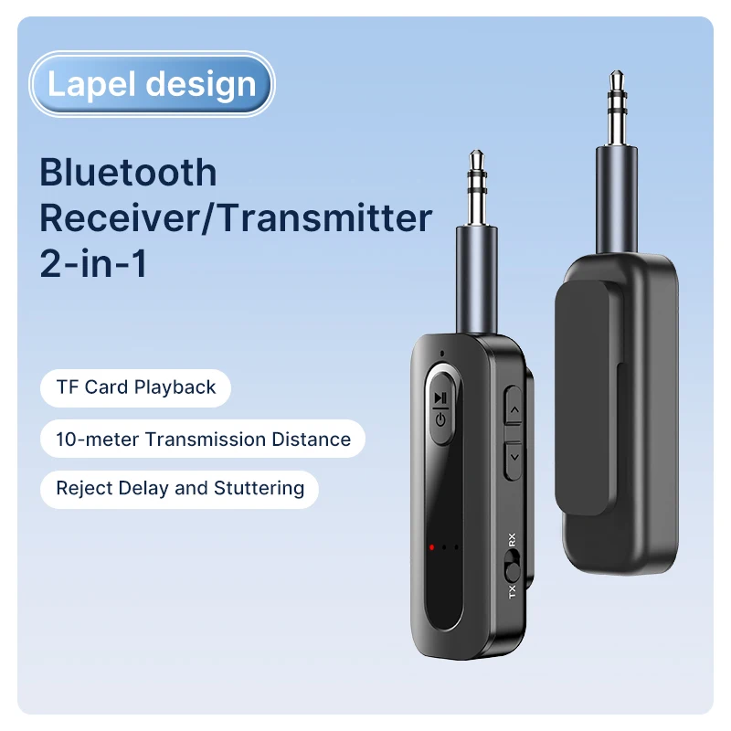 Récepteur et transmetteur Audio Bluetooth 5.5, 2 en 1, carte AUX TF 3.5MM, adaptateur de musique stéréo sans fil avec micro pour voiture, TV, PC, avion