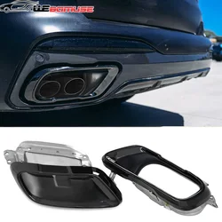 Car Black Exhaust Pipe Tailpipe Exhaust System Pipe Replacement Auto Tail For BMW X5 G05 X6 G06 X7 G07 2020-2025 Muffler Tip