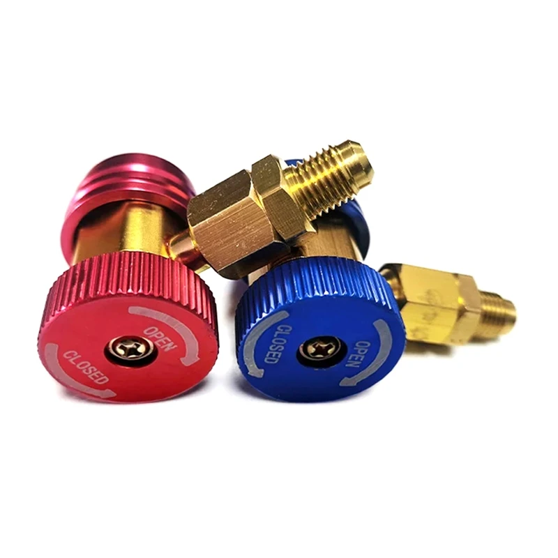 AU05 -Freon R134A Auto Car Quick Coupler Connector Brass Adapters Air Conditioning Refrigerant Adjustable Manifold Gauge