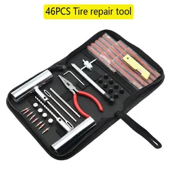 46 pcs strumento di riparazione pneumatici per Auto Kit di riparazione pneumatici Set di attrezzi per borchie Auto Bike riparazione pneumatici spina di perforazione accessori per Auto da Garage