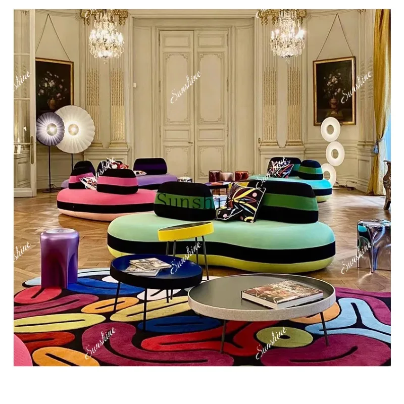 

Modern simple and creative special-shaped macaron fabric sofa