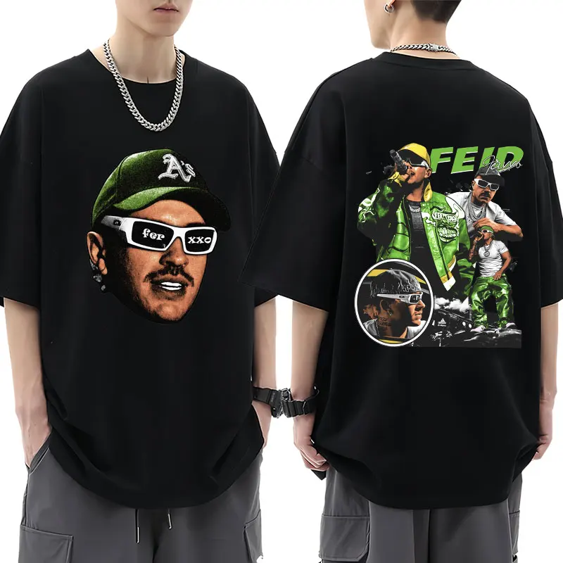 Feid Ferxxo Ferxxocalipsis World Tour 2024 T Shirt Men Women Vintage Style Fashion Hip Hop Gothic Punk Loose T-shirts Streetwear