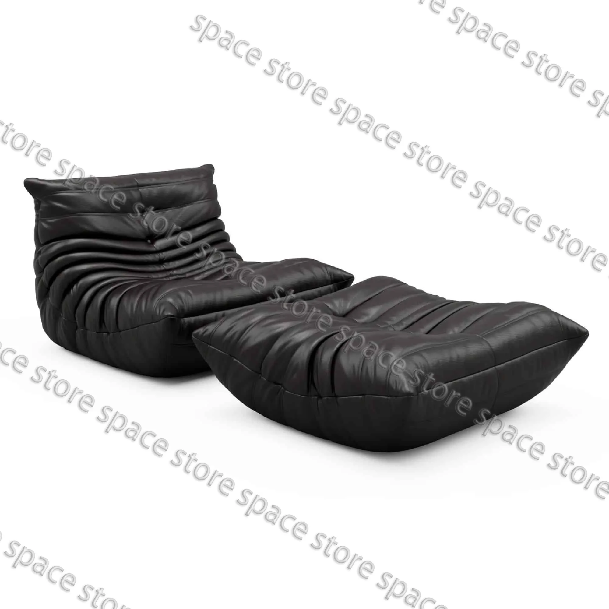 Caterpillar Sofa Living Room Single Bedroom Cloth Art Black Leather Lazy Man Sofa Bedroom Living Room Chair Sofa