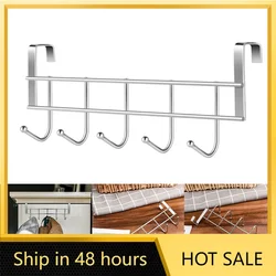 Door Hooks Hook Over The Door 5 Hooks Home Bathroom Organizer Rack Clothes Coat Hat Towel Hanger Bathroom Kitchen Accessorie