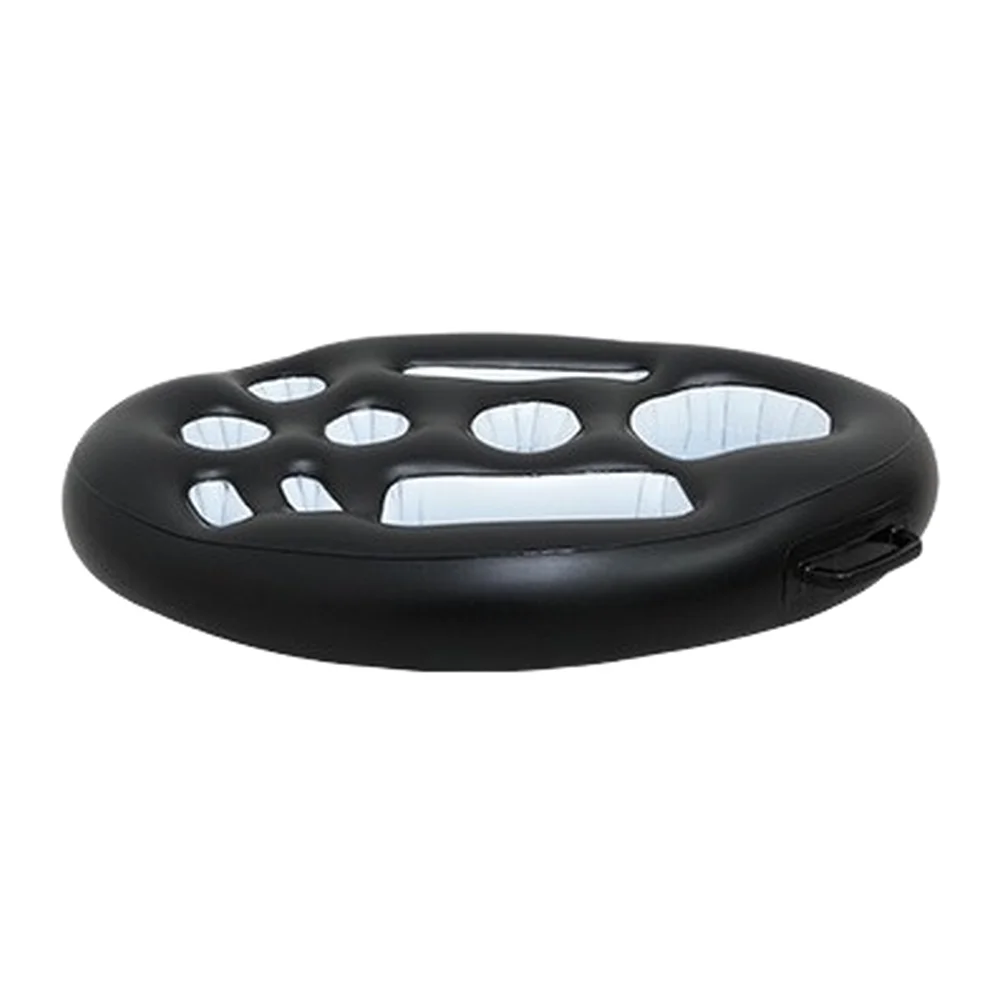 Black Inflatable Drink Holder Easy Inflation Deflation Design Thickened Inflatable Design For Swimming Pool Parties