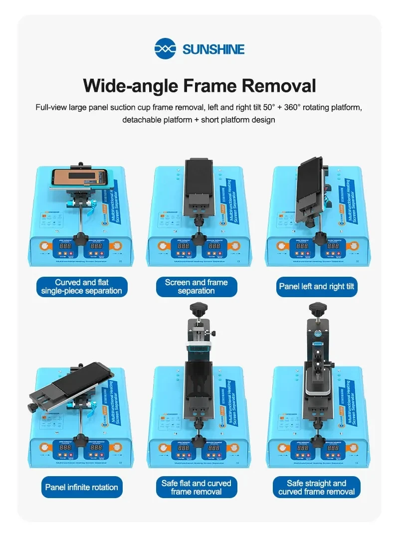 SUNSHINE S-918M Multi Functional Thermal Screen Separation Machine Universal Curved and Flat Screens Repair Tools