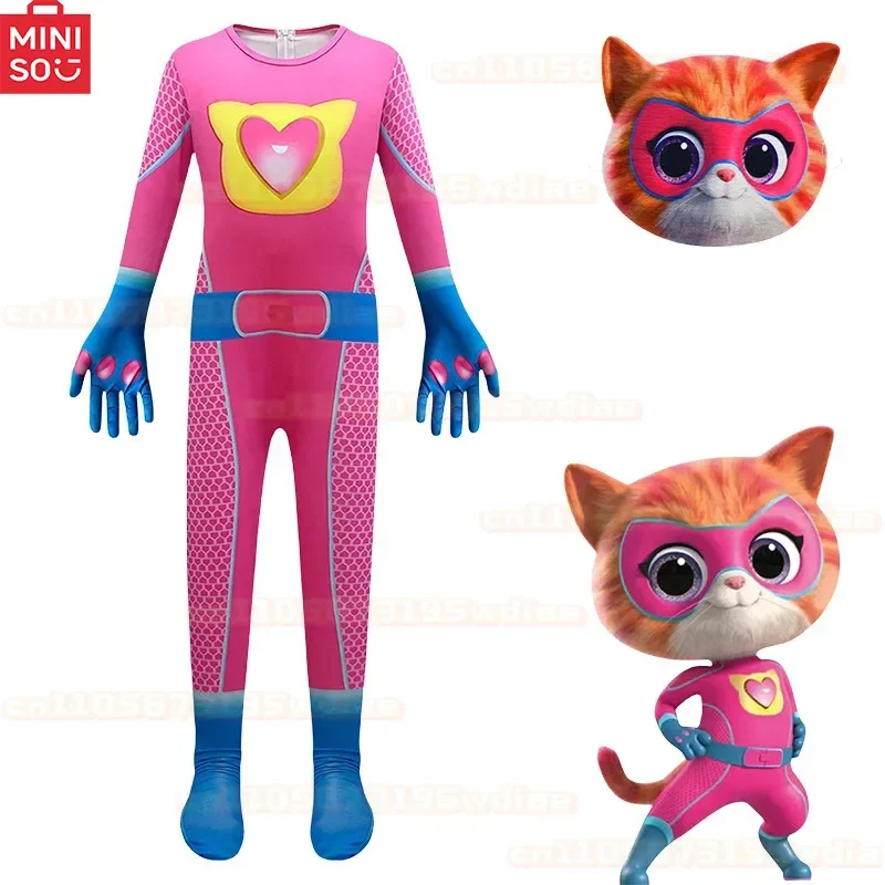 MINISO SuperKitties سوبر القط فريق تأثيري حلي أداء الزي دنة بذلة القط تأثيري حلي للجنسين فستان بتصميم حالم