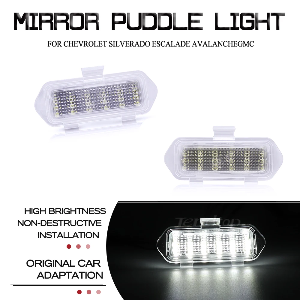 Front Under Mirror Lamp Puddle Light For Chevy Silverado 1500 Classic Avalanche 1500 2500 GMC Sierra 1500 Classic Cadillac Esca