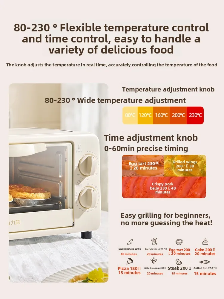 فرن منزلي صغير متعدد الوظائف صغير 10 لتر للخبز والقلي والخبز الكل في واحد 2025 فرن كهربائي جديد #2