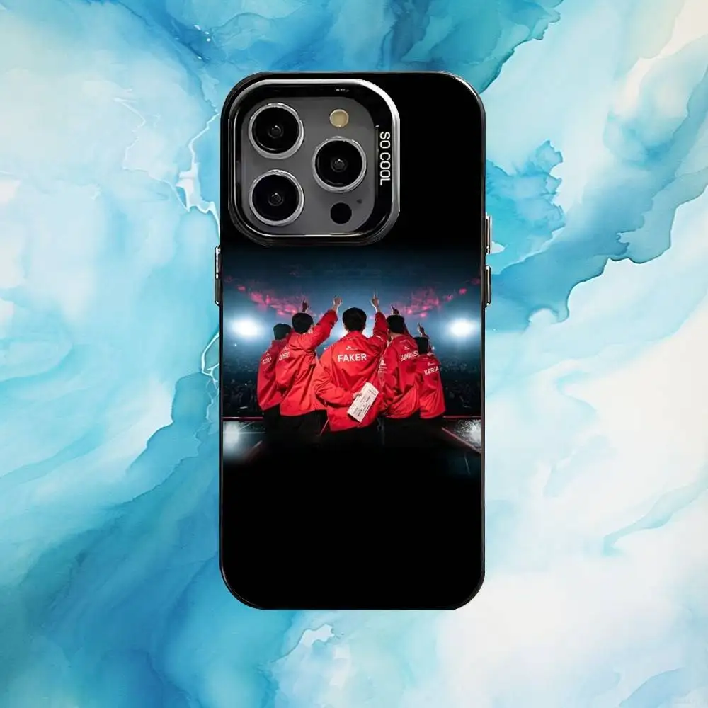 SKT T1 Faker L-LOL funda de teléfono para iPhone17,16,15,14,13,12,11 Plus,Pro Max negro caramelo mate cubierta a prueba de golpes