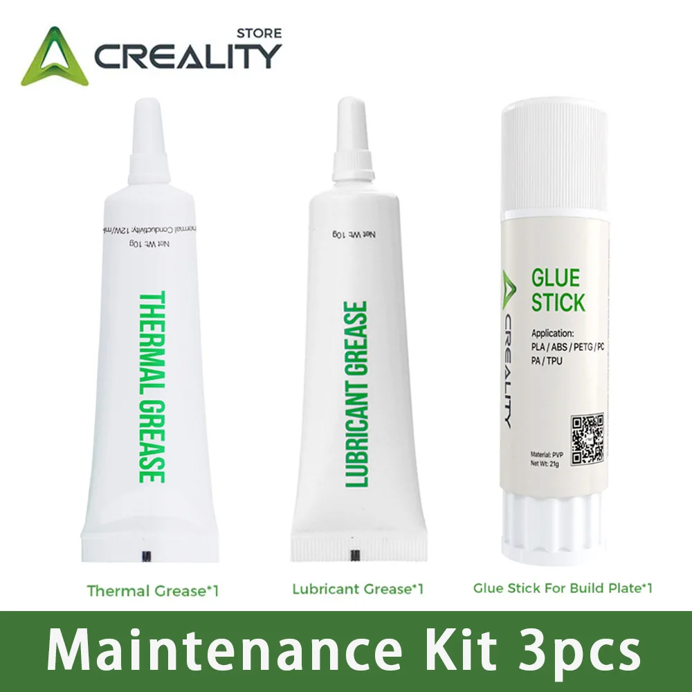 Creality Maintenance Kit 3pc Set Glue Stick for Build Plate+Thermal Grease+Lubricant Grease Original Quality Noise Reduction