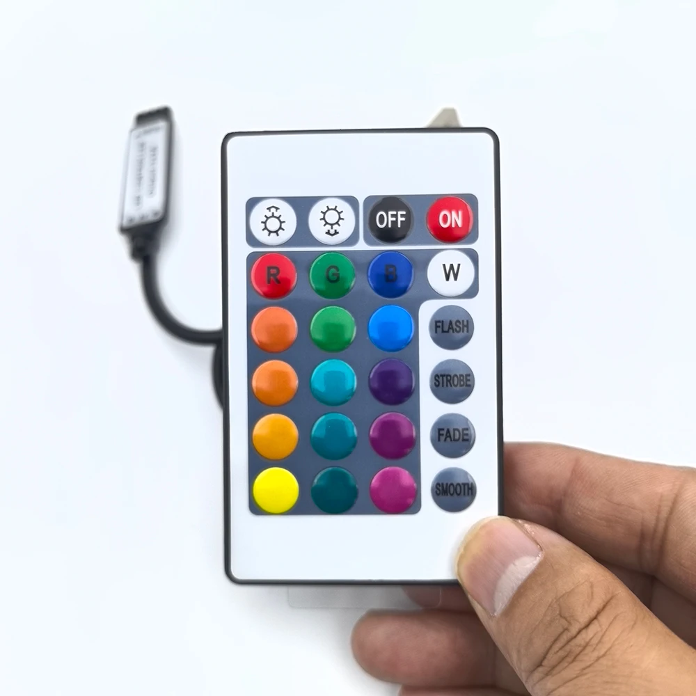 USB 5V mini 24key 4Pin RGB LED Strip Light RF Controller Control Cable Remote Dimmer for 5050 3528 2835 led Strip