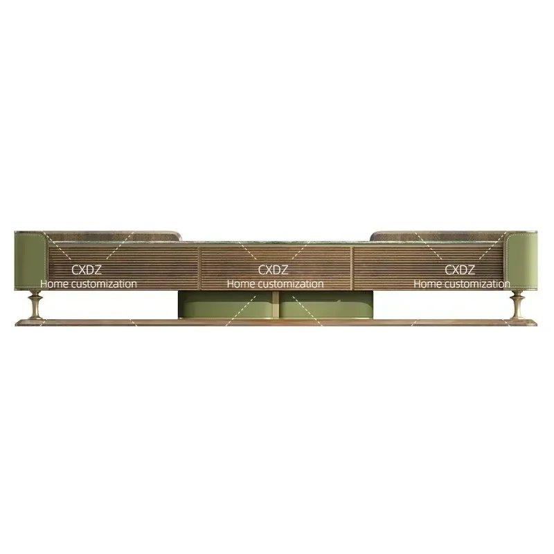 Modern Light Luxury Rock Slab Coffee Table and TV Cabinet Combination Nordic Style Minimalist Marble Floor Standing TV Unit