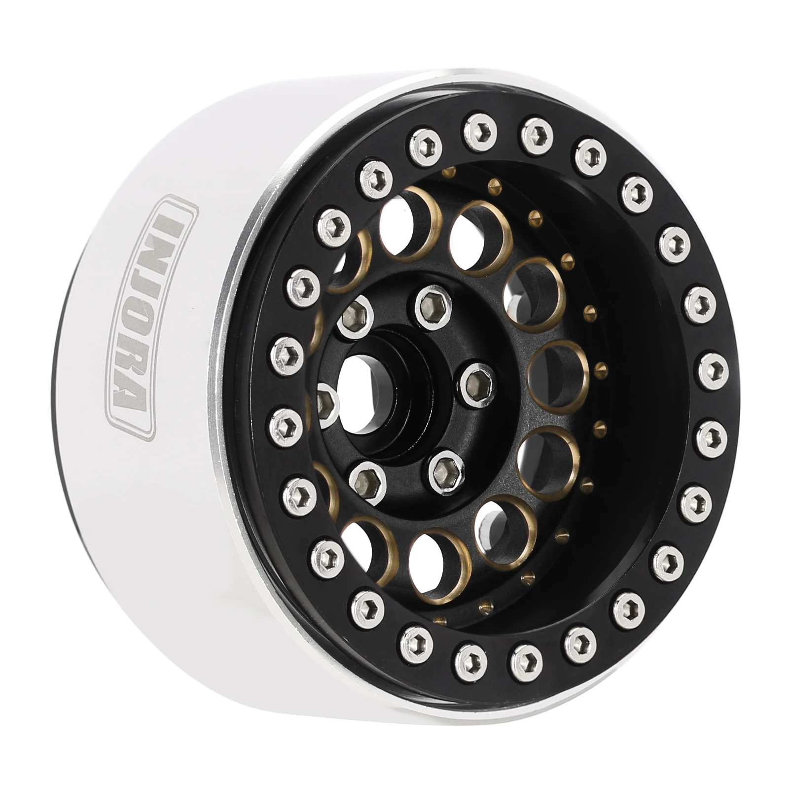INJORA 153g Super Heavy Brass & Aluminum Deep Dish 1.9" Beadlock Wheel Rim for 1/10 RC Crawler SCX10 TRX4 VS4-10 Gen8 (W1957)