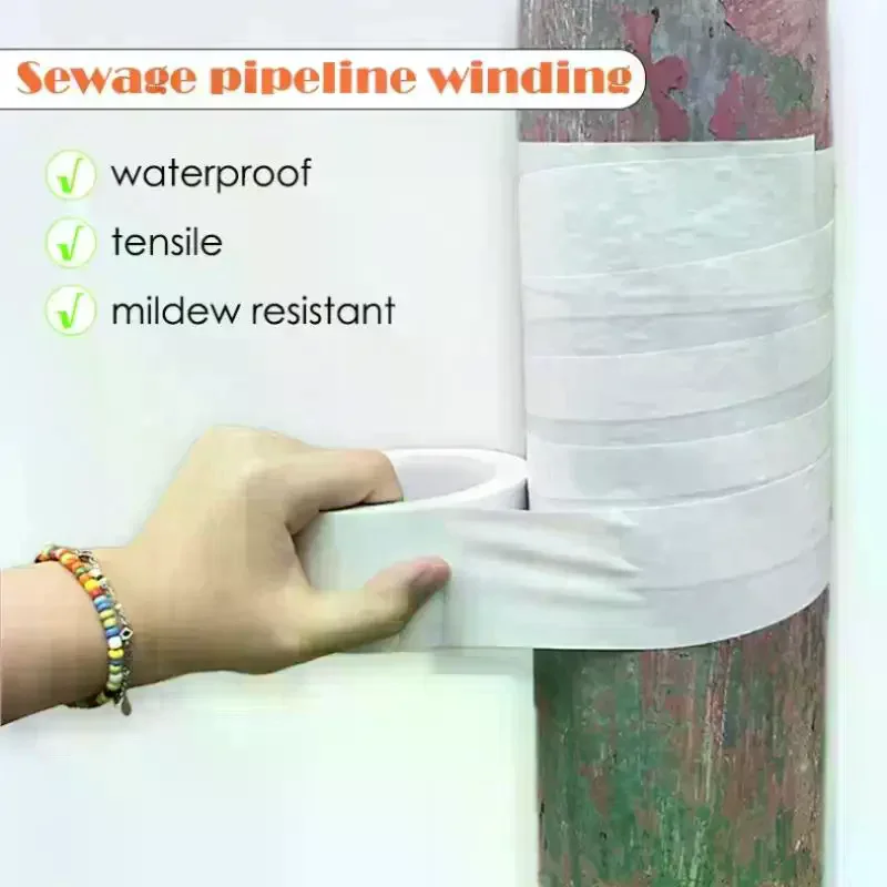 White Air Conditioning Pipe Wrapping Tape Thickened Waterproof Sunscreen UV Anti-Aging Outdoor AC Copper Tube Insulation Duct