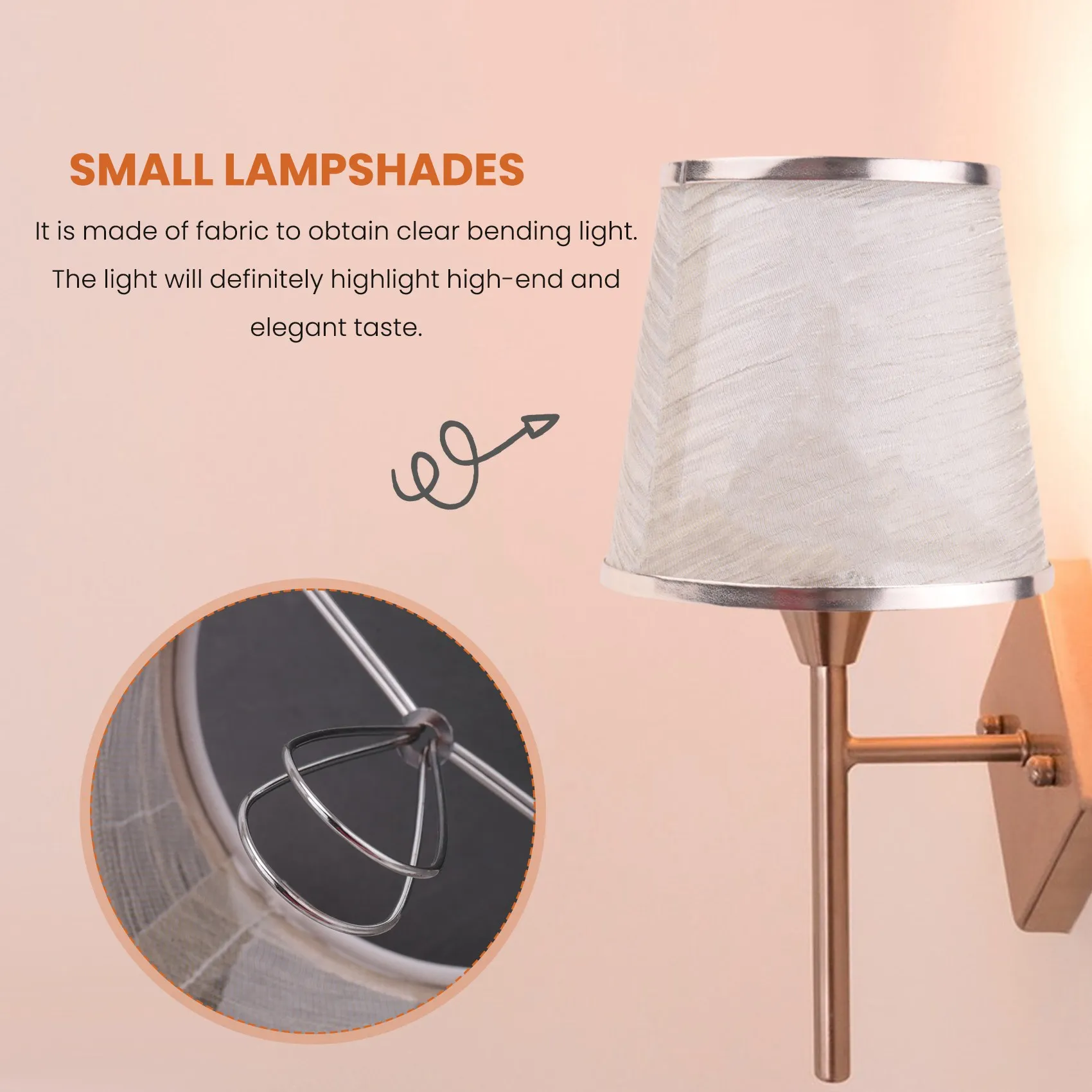 

Y42A-2 Pack Clip On Gauze Chandelier Lamp Shades Little Upright Wall Candle Light Lampshade
