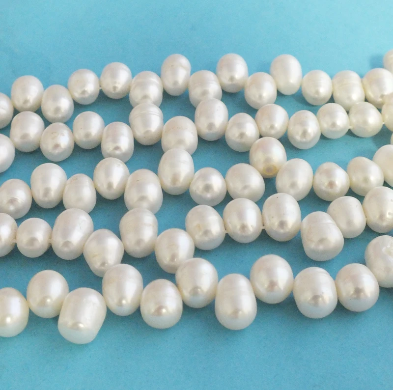 5 shares/lot  8-9MM  white water droplets shape dance Pearl Loose Beads 15