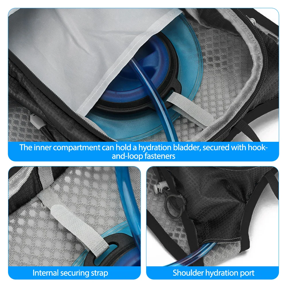 Lauf-Hydrationsweste Rucksack für Männer und Frauen Outdoor-Sporttasche Trail Marathon Jogging Wandern Rucksack Option mit Wasserbeutel – Detail 13