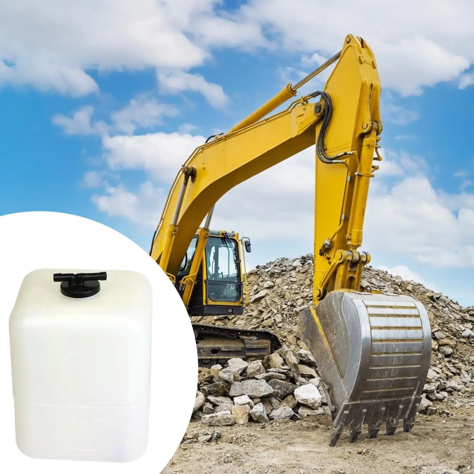 Excavator Coolant Overflow Reservoir Tank PETG Expansion Bottle with Cap for 135-8 215-8 235-8 Construction Equipment