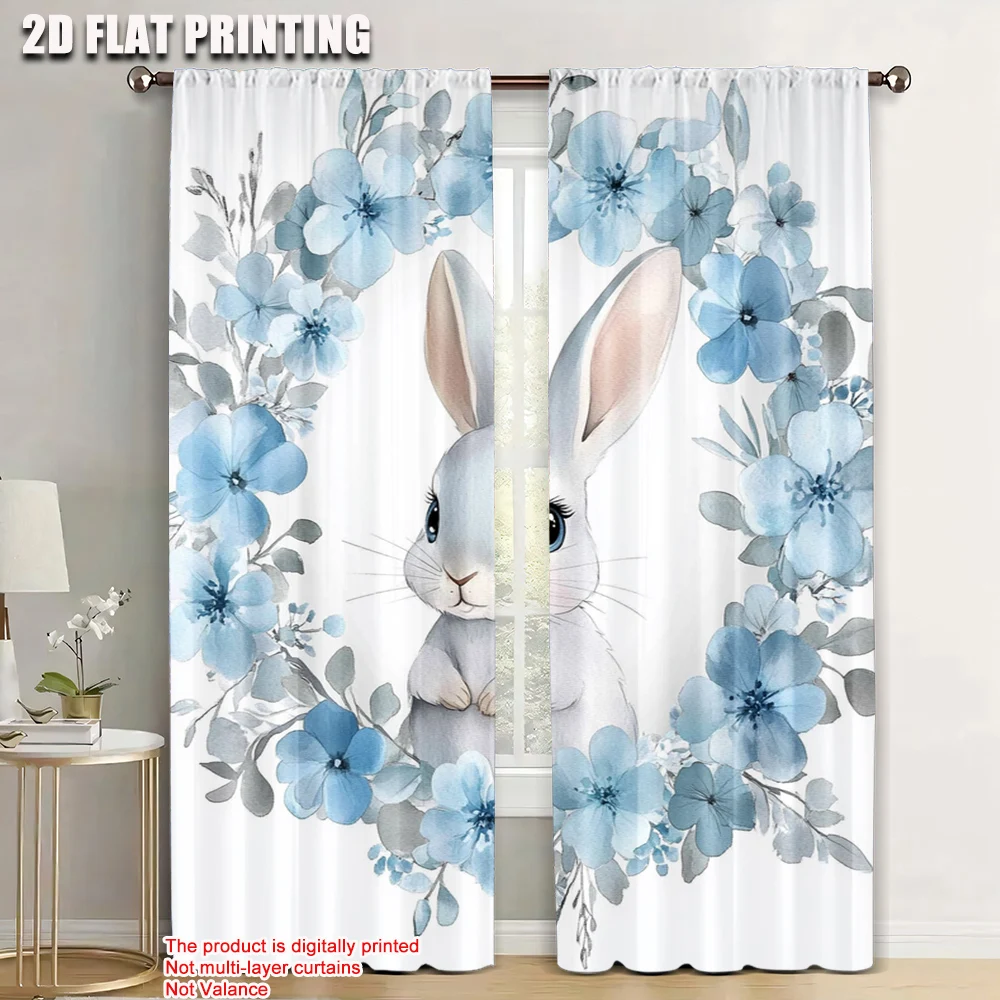 

2pc, Drapes Rabbit Protecting Privacy Festive Wall Decor Suitable for Room/bedroom/Window Decor