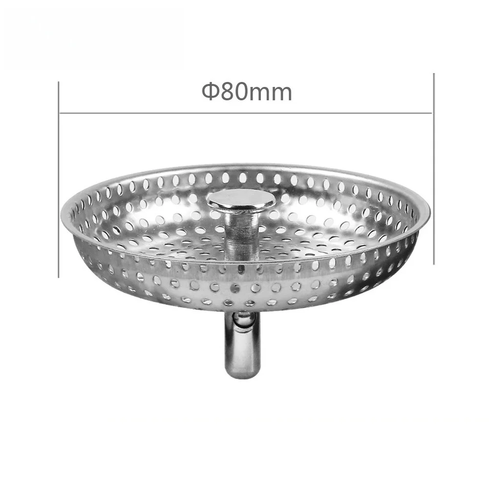 Stainless Steel Filter Screen Kitchen Sink Strainer-Plugs For Barber Sink 80mm Shampoo Bowl Drain Cover 304 Drain Strainer
