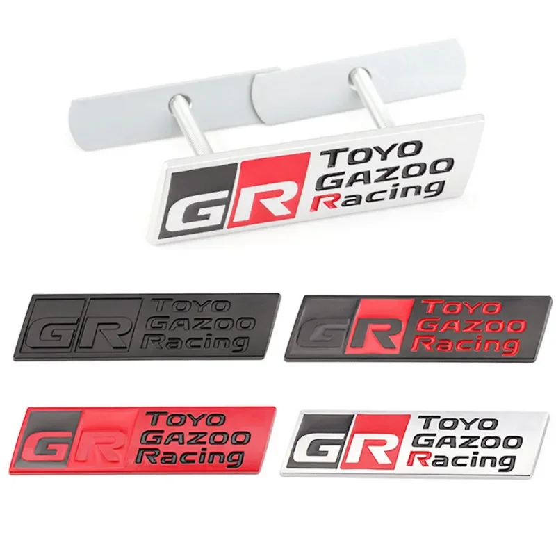 Insignia de parrilla delantera de coche Gazoo Racing GR de Metal 3D, calcomanía de emblema adhesivo para Toyota Supra AE86 GT86 Corolla, accesorios de estilo