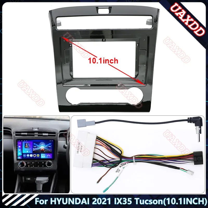 현대 2021 IX35 투싼 차량용 UV 라디오, 안드로이드 스테레오 오디오 화면, 멀티미디어 비디오 플레이어, 내비게이션 하네스 프레임, 10.1 인치