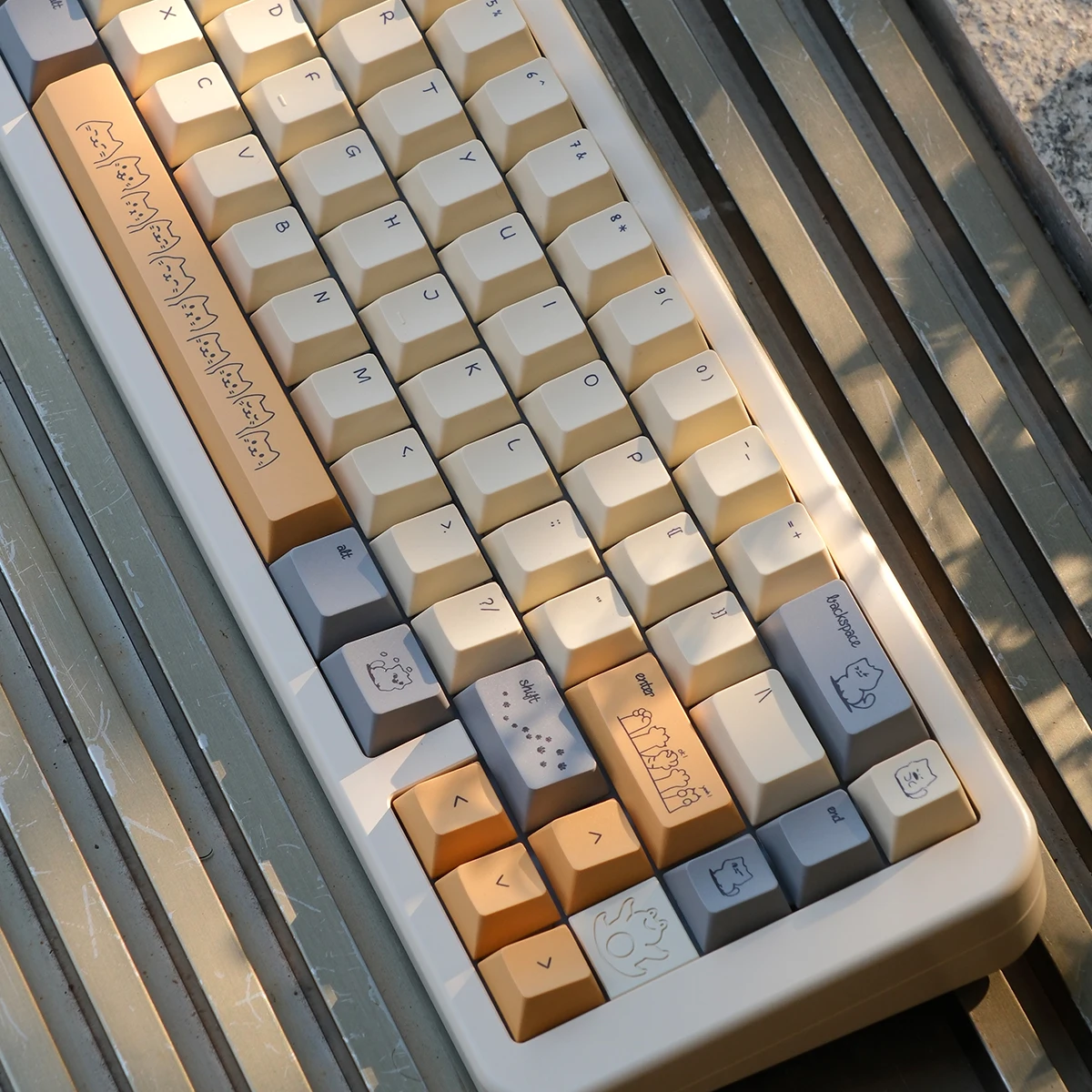 Sand Cat Tastenkappen, PBT-Tastenkappen, Kirschprofil, farbstoffsublimiertes Kätzchen, individuelle Tastaturkappe für MX-Switches, mechanische Tastatur