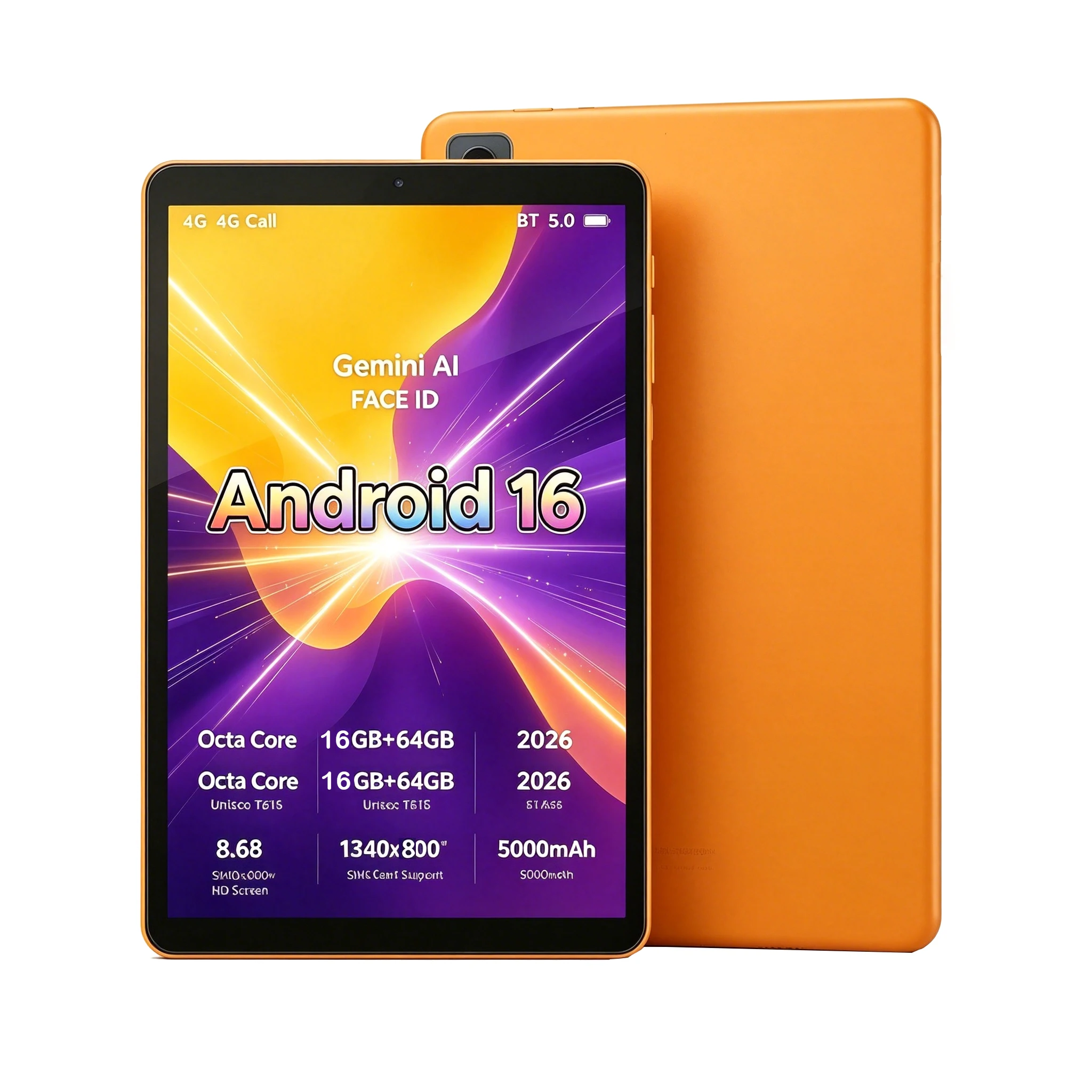 2026 New Android 16 4G LTE Tablet PC 8.68 Inch T616 Octa Core 16GB RAM 64GB ROM 2T Expand 5000mAh 5G WiFi 90HZ GPS TF SIM Tablet