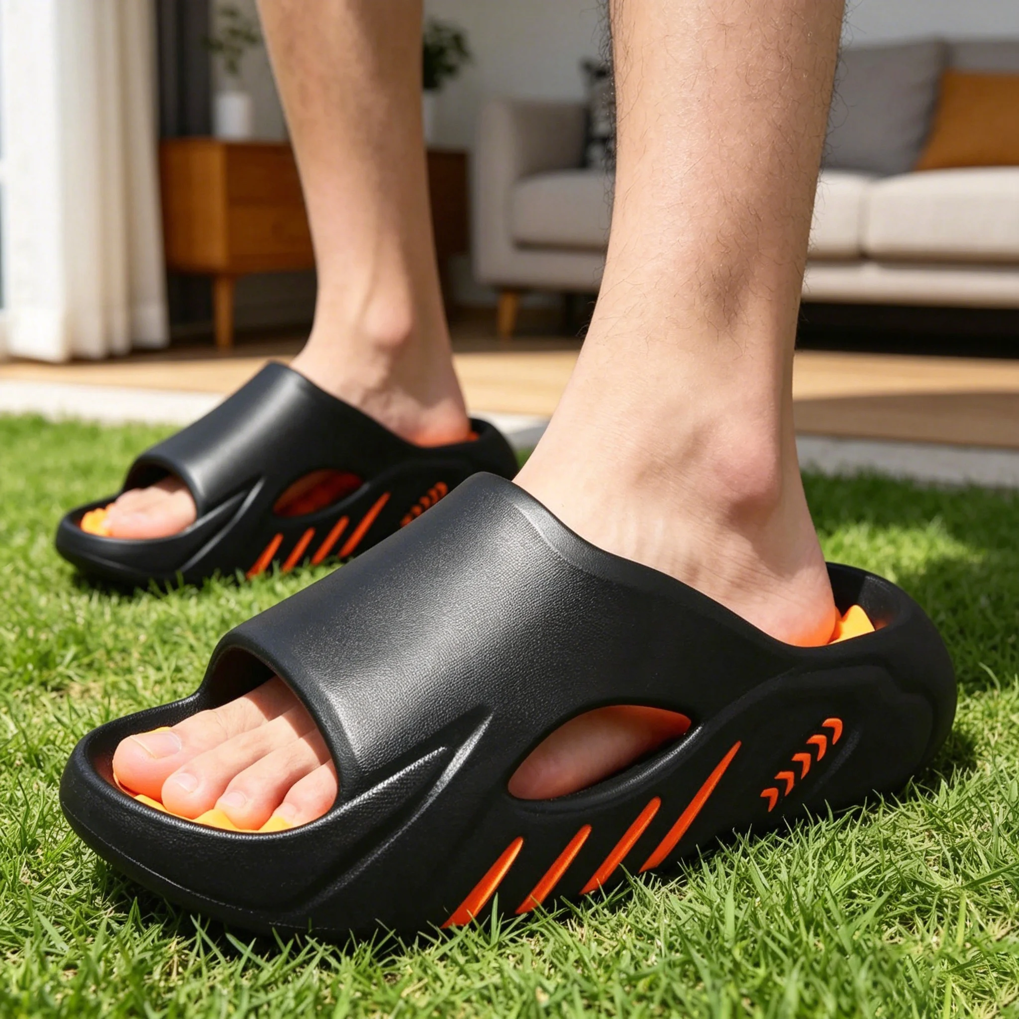Chaussons d'extérieur pour hommes EVA, sportifs, à semelle épaisse, confortables et respirants