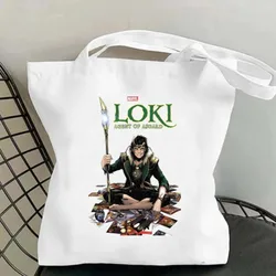 BEAST KINGDOM L-Loki Movie Women Shoulder Bags Casual Handbag Tote Bag Large Capacity Cotton Shopping Bag