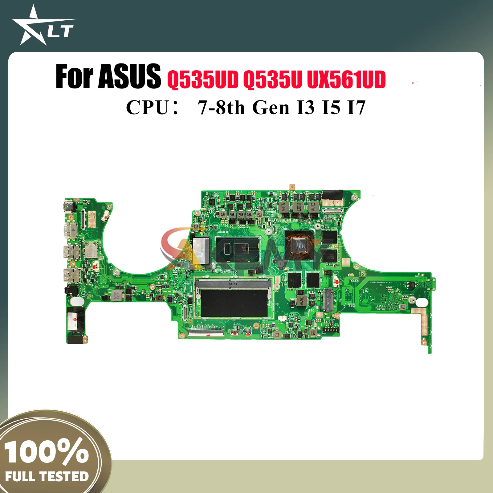 

UX561UD Материнская плата для ноутбука ASUS ZenBook Q535UD UX561UA UX561U Q535U UX561UD Материнская плата с процессором I3 I5 I7 100% tests OK stk