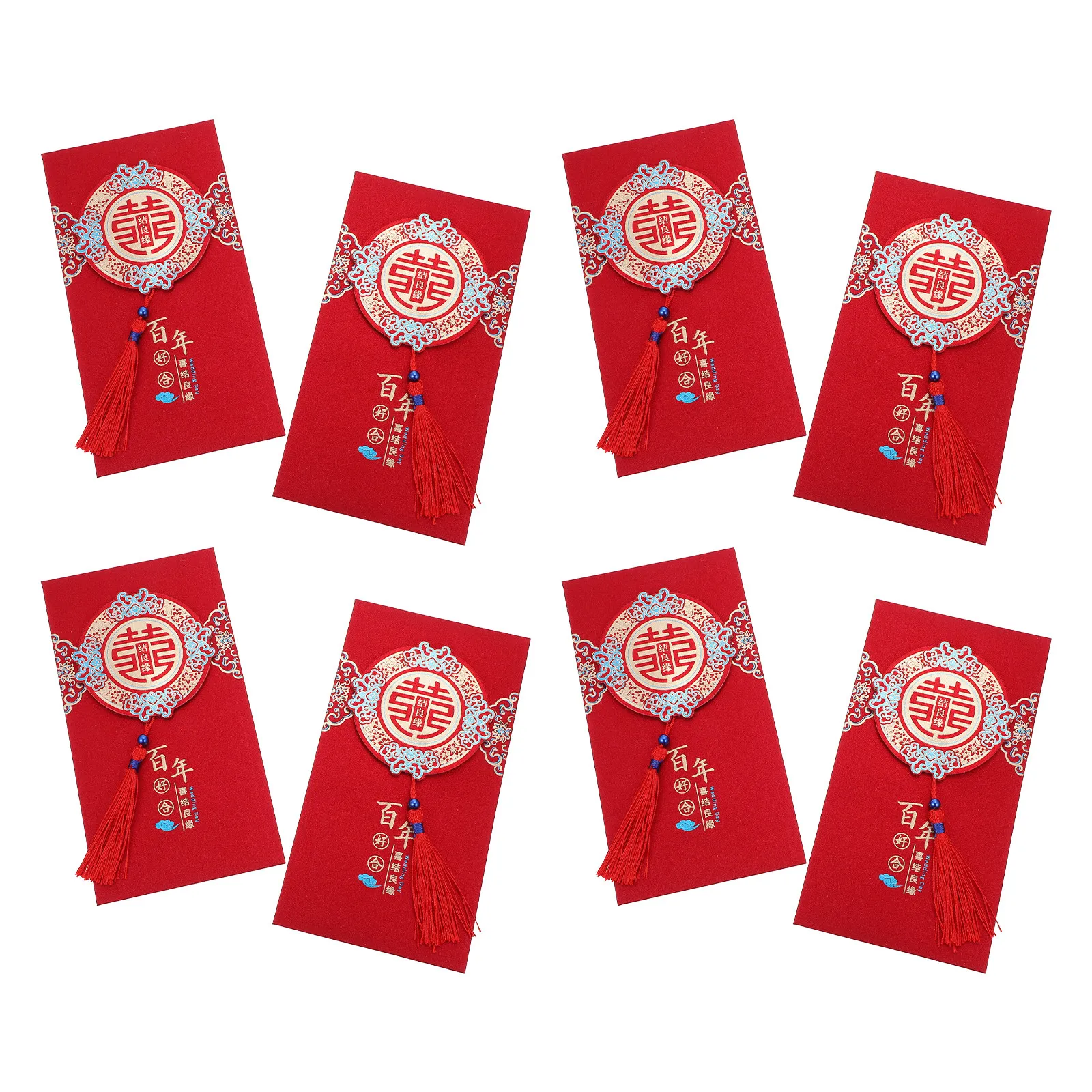

12Pcs Chinese Wedding Red Envelopes Lucky Red Packet Paper Money Bags for Marriage Ceremony Traditional Large