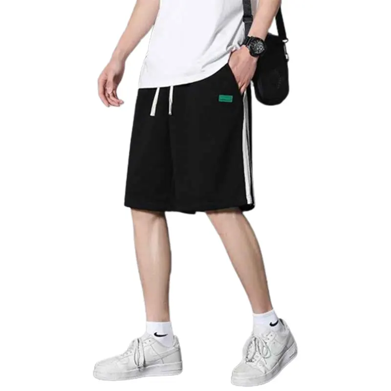 Elegant Fashion Harajuku Slim Fit Male Clothes Loose All Match Sport Casual Shorts Solid Korean Version Straight Leg Shorts