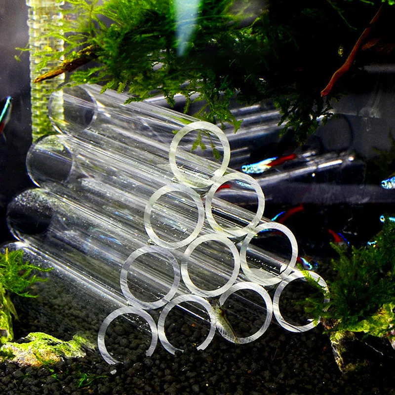 Transparent 10/6/3 Tubes Fish Tank Pipe Acrylic Fish Shrimp Hiding Breeding Cave Shelter Landscape Aquarium Accessories