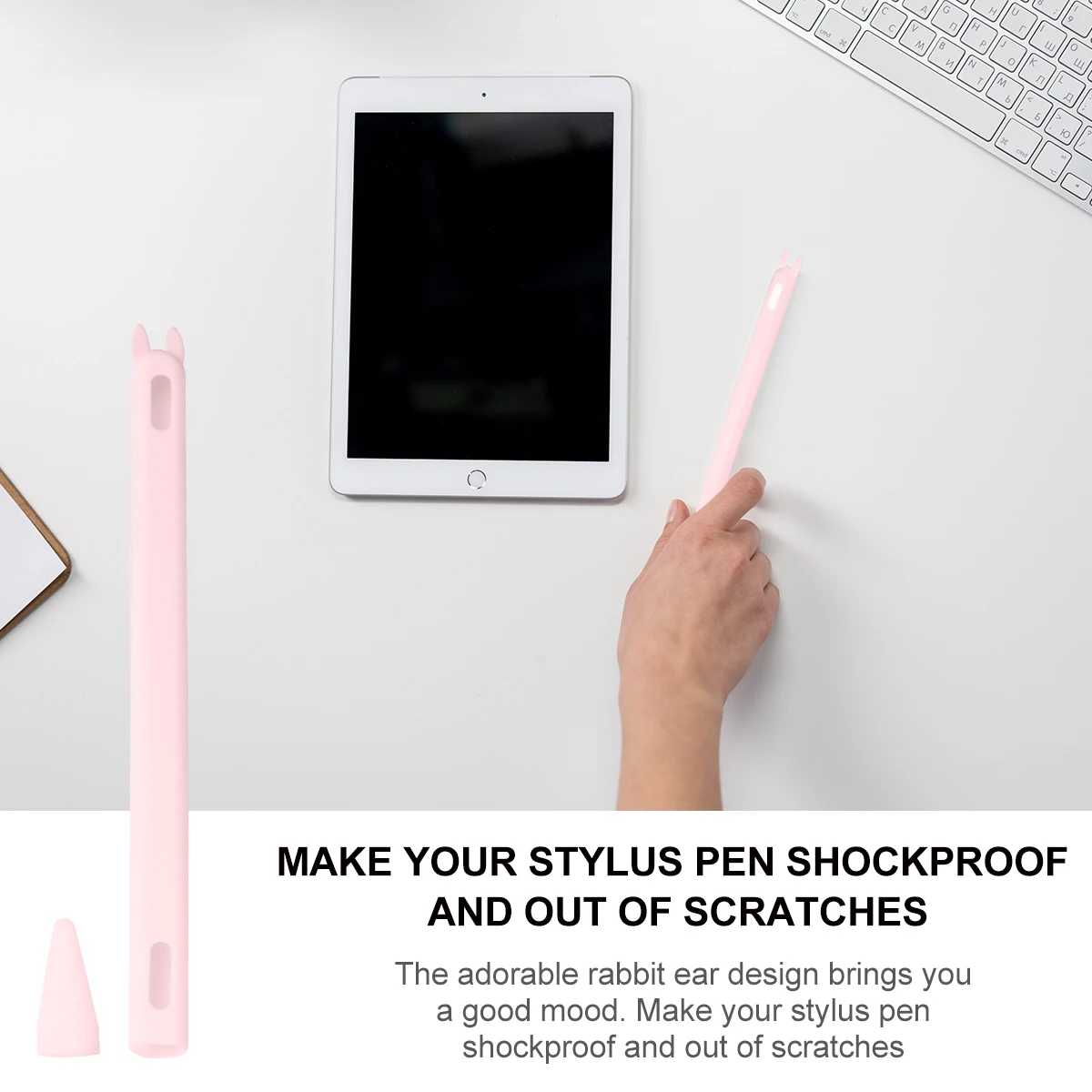 

Rabbit Ear Protective Cover Pencil Sleeve Capacitive Shockproof Silica Gel Holder