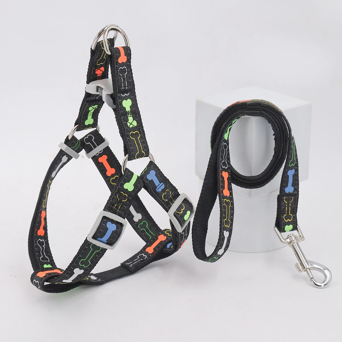 A set of cartoon bone dog harness handles for indoor and outdoor use