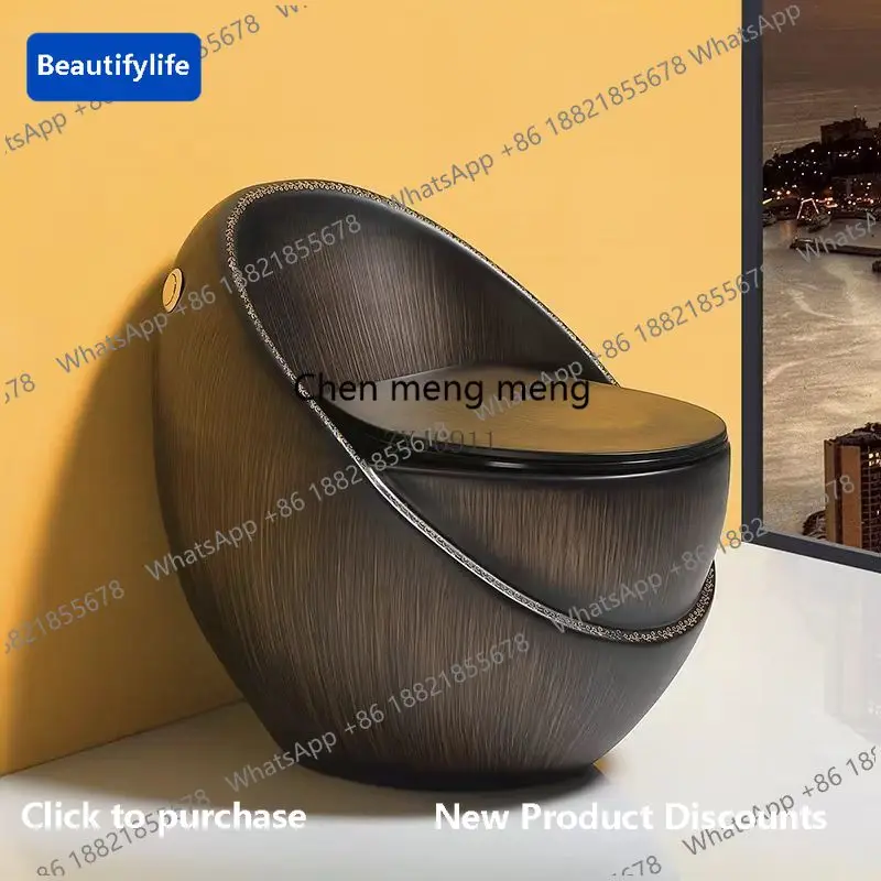 

M183 Household bathroom colored egg-shaped toilet large diameter siphon deodorant and anti-freezing toilet
