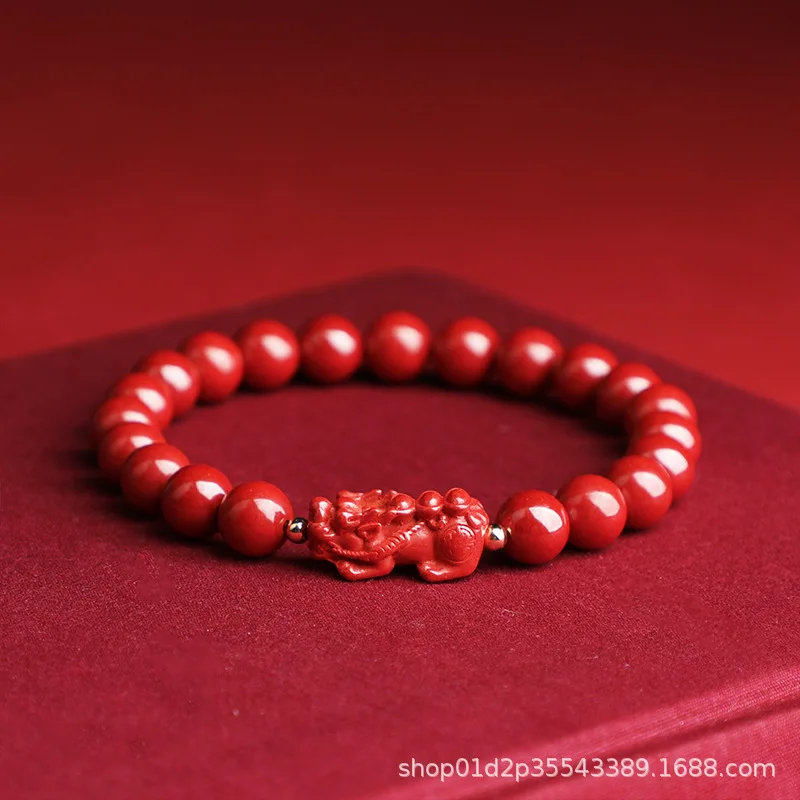 High-Content Imperial Sand Bracelet Round Beads Fortune-Bringing Pixiu Accessories