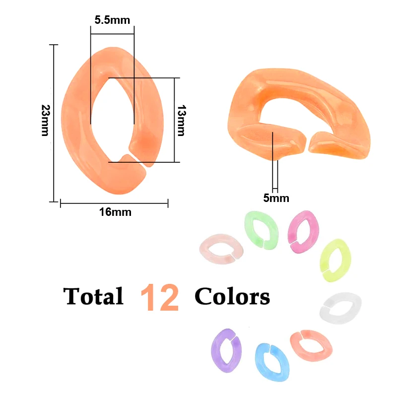 25pcs 17*23mm macaron color twisted chain bead rings DIY fashion necklace mobile phone bag chain jewelry decorative accessories