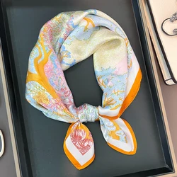 100% Real Silk Scarf Fashion Lady Small Neck Foulard Female Bandana Scarves for Women Hijab Tie Shawl Wraps Square Headkerchief