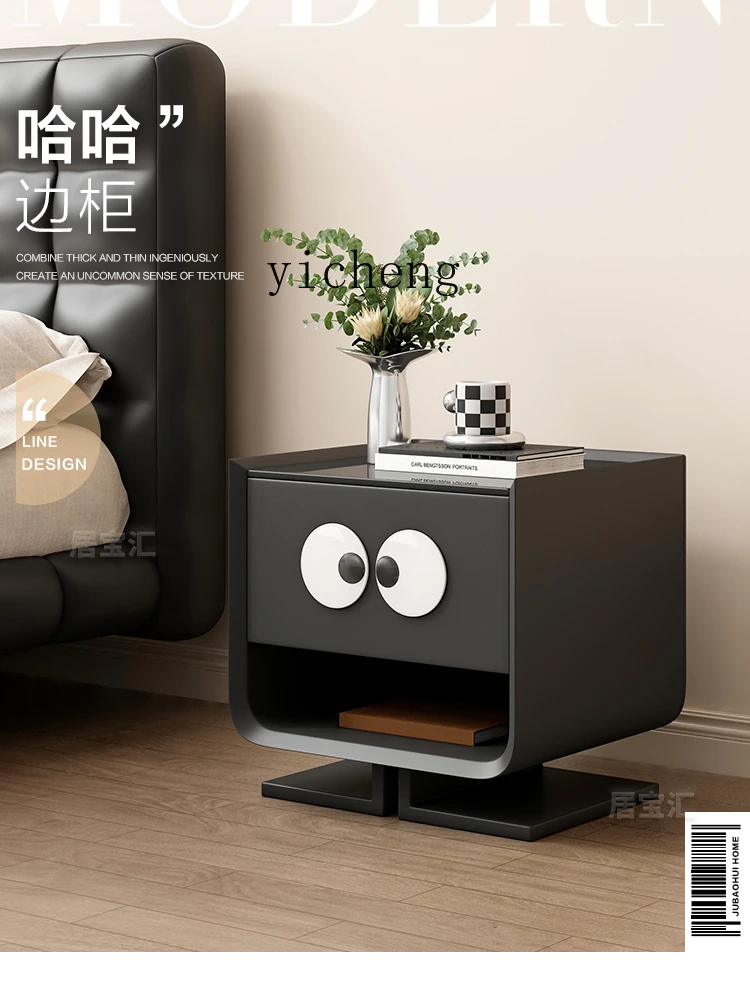 Zk  Bedside Table Creative Fashion Installation-Free Cartoon Cute Living Room Storage Small Side Cabinet kawaii decor