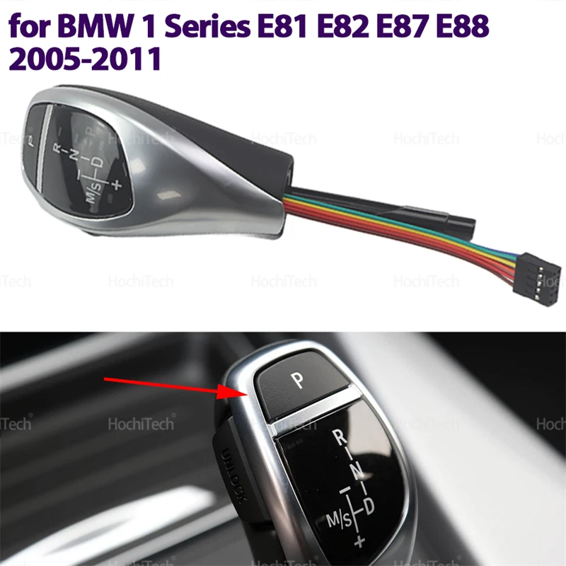 

AT LED PU Leather LED Gear Shift Knob Thumb Type Shifter Lever Head Retrofit Kit for BMW 1 Series E81 E82 E87 E88 2005-2011