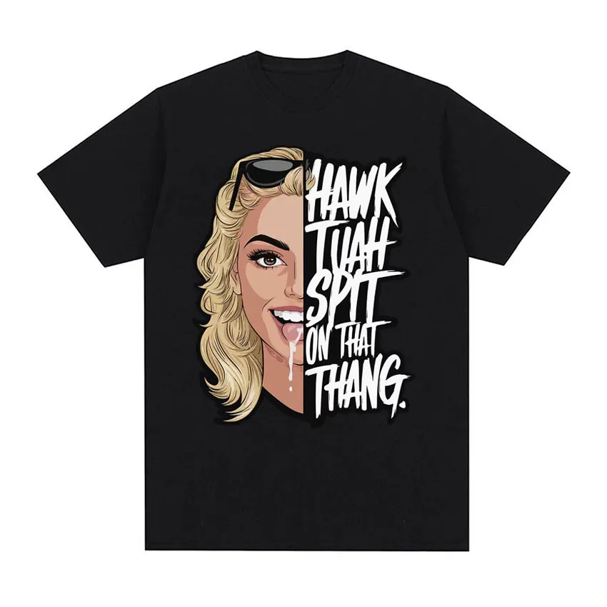 Футболка Мужская/женская с принтом в виде забавного ястреба, модная Повседневная рубашка с коротким рукавом, с принтом в виде винтажного мема и надписью «вопль туач»