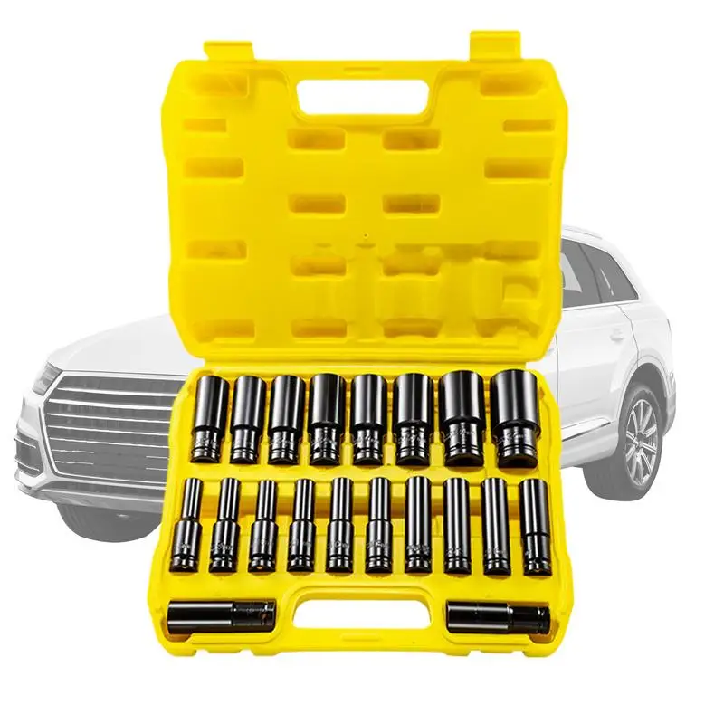 

Deep Socket Set 8-32MM Drive Socket Set 1/2 Inch Extension Adapter Extractor Tool 20X For Mechanic Repair Industrial Maintenance