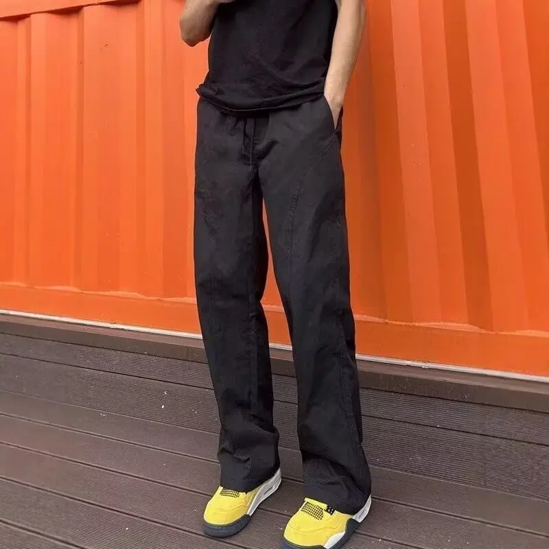 سراويل عمل مستقيمة الساق للرجال، أنماط الربيع والصيف، مقاومة للماء، سريعة الجفاف، سراويل سكين الانحناء الشحن، ou