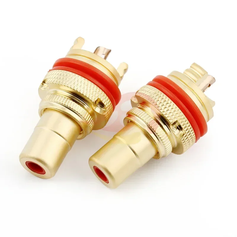 

Plug Connector RCA Audio Connector Female Socket Chassis For CMC Connectors Rhodium Plated Copper Jack Copper Plug