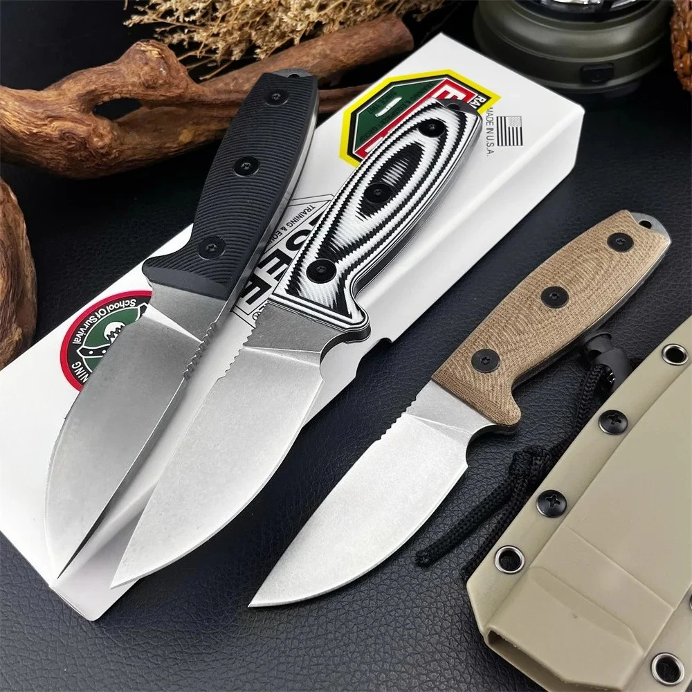 新しい固定刃ストレートナイフ-d2-ブレード-g10-ハンドル屋外-edc-サバイバル狩猟ナイフキャンプツール